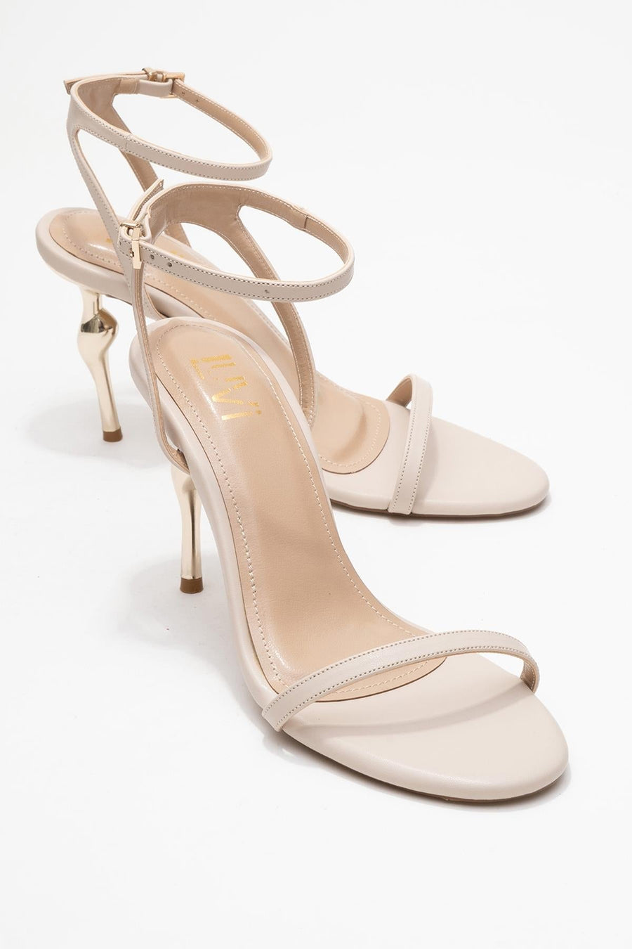 Jasmin - Beige Single-Band Stiletto Heel Shoe