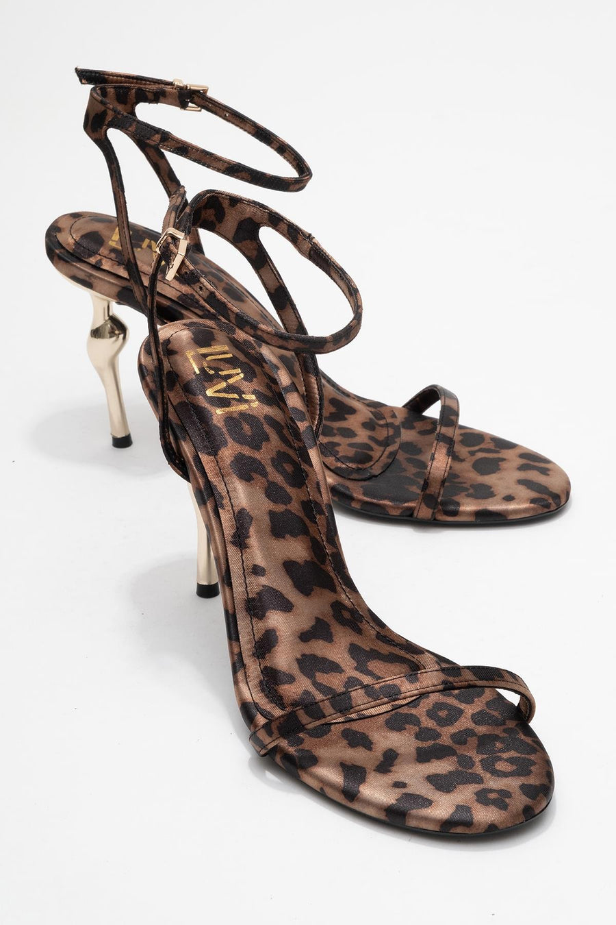 Jasmin - Black/Yellow Patterned Single-Band Stiletto Heel Shoe