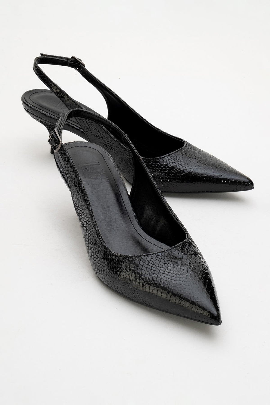 Value - Black Patterned Heeled Shoe