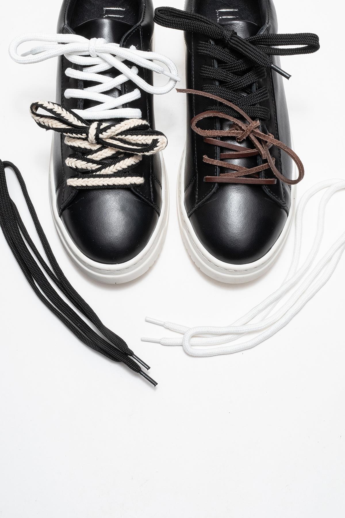 Warron - Black Patterned Genuine Leather Sneaker – side view showing leather, black, SimmiUnique