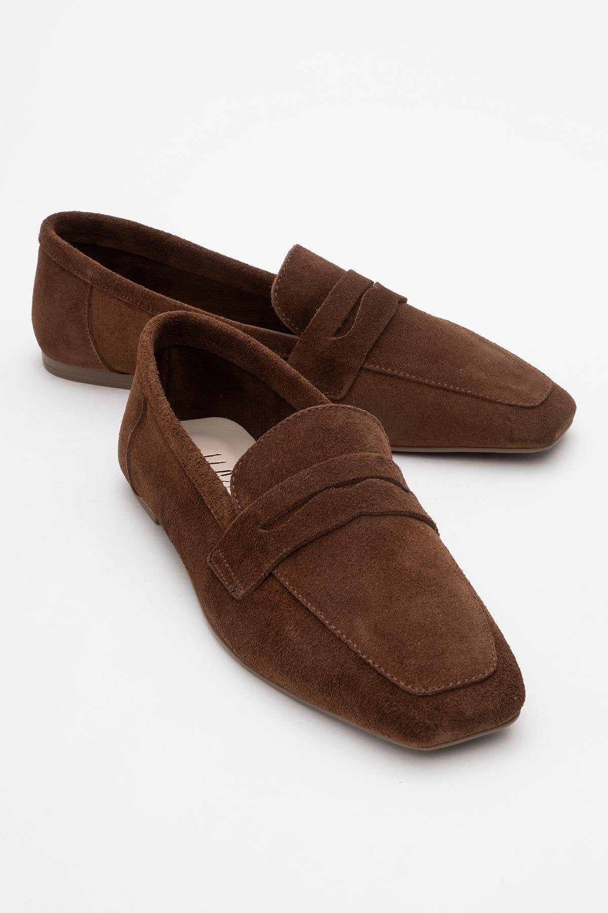 Rubra - Brown Genuine Leather Loafer – front three-quarter view showing leather, SimmiUnique