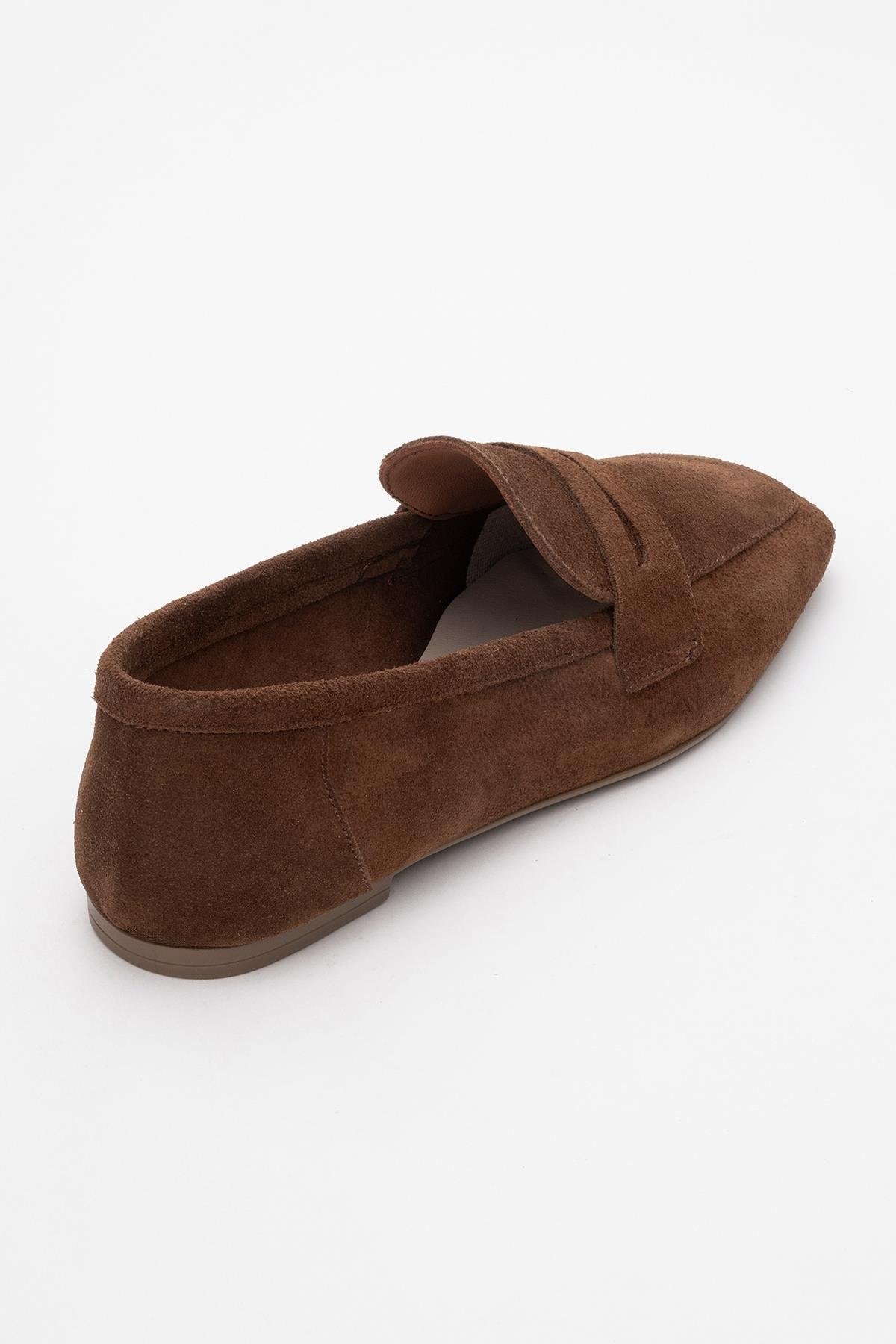 Rubra - Brown Genuine Leather Loafer – back view showing leather, SimmiUnique