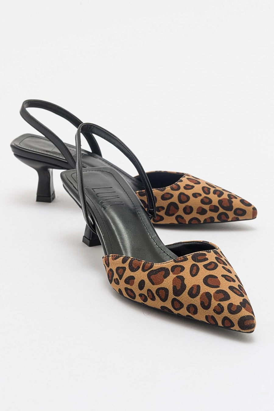 Over - Black/Yellow Patterned Pointed Toe Low Heel Shoe