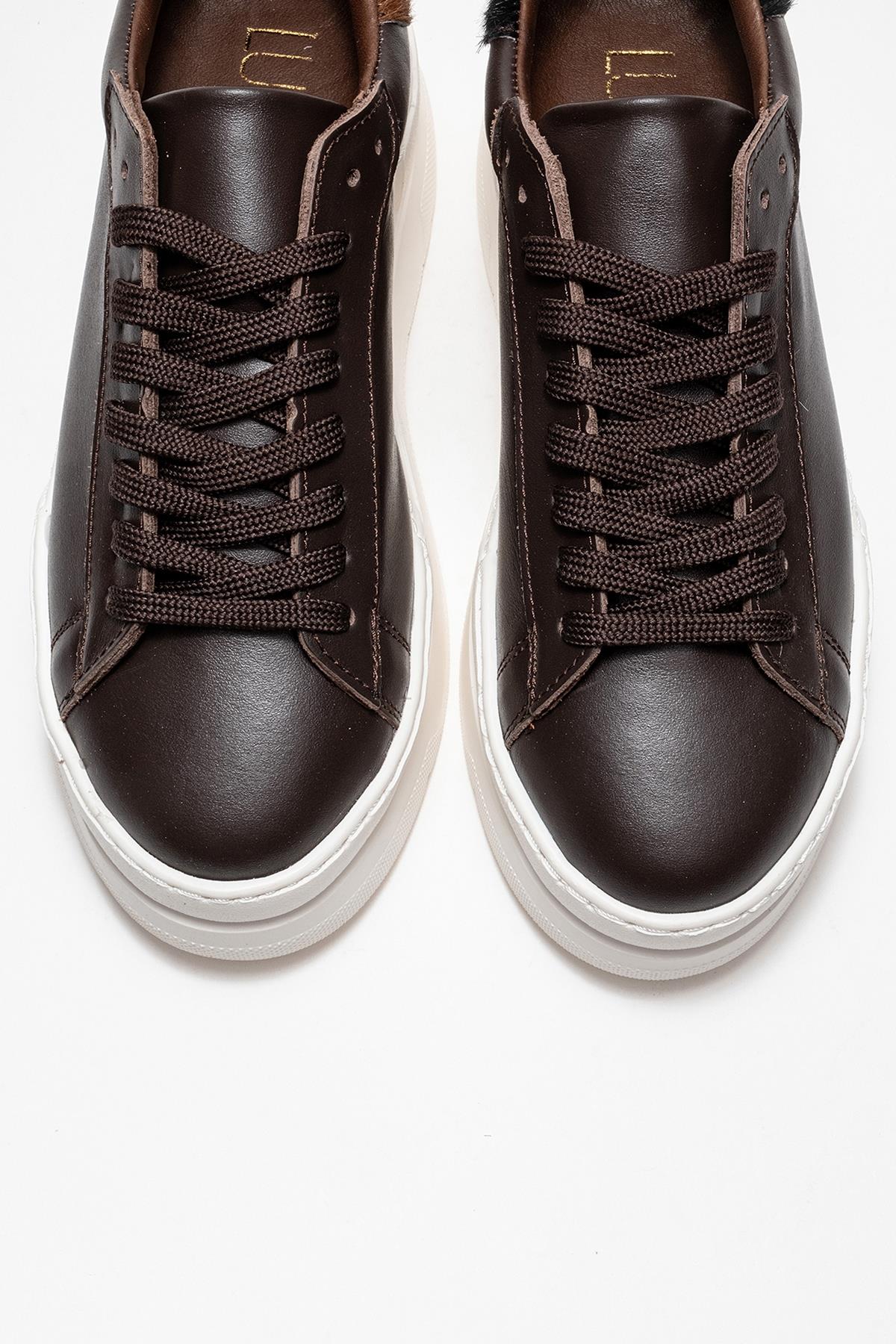 Anabel - Taupe Suede Genuine Leather Casual Sneaker – side view showing leather, suede, SimmiUnique