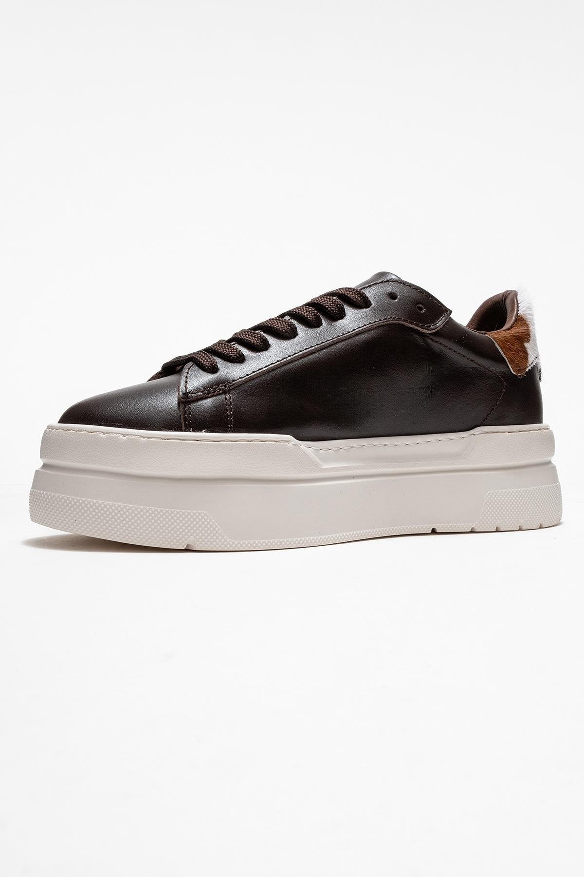 Anabel - Taupe Suede Genuine Leather Casual Sneaker – heel view showing leather, suede, SimmiUnique