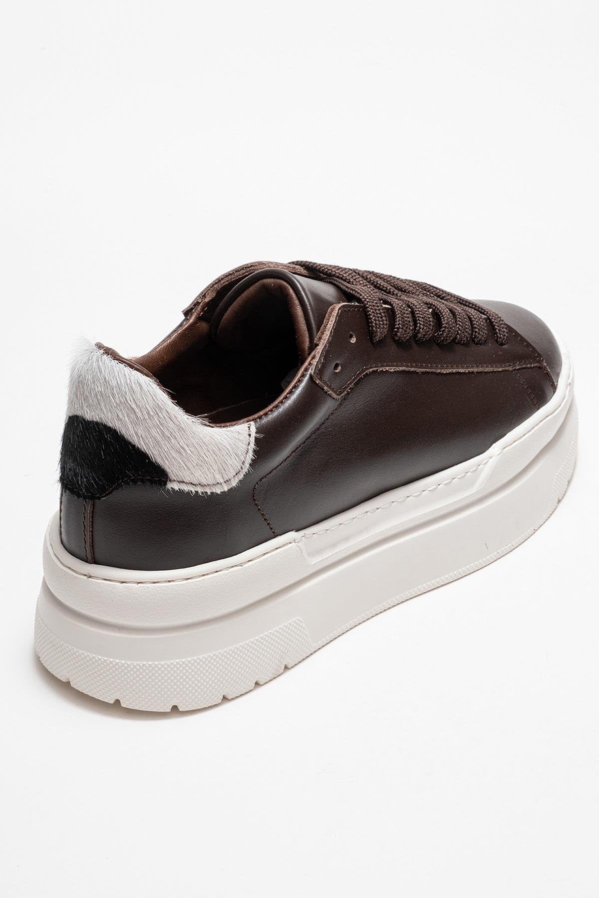 Anabel - Taupe Suede Genuine Leather Casual Sneaker – back view showing leather, suede, SimmiUnique