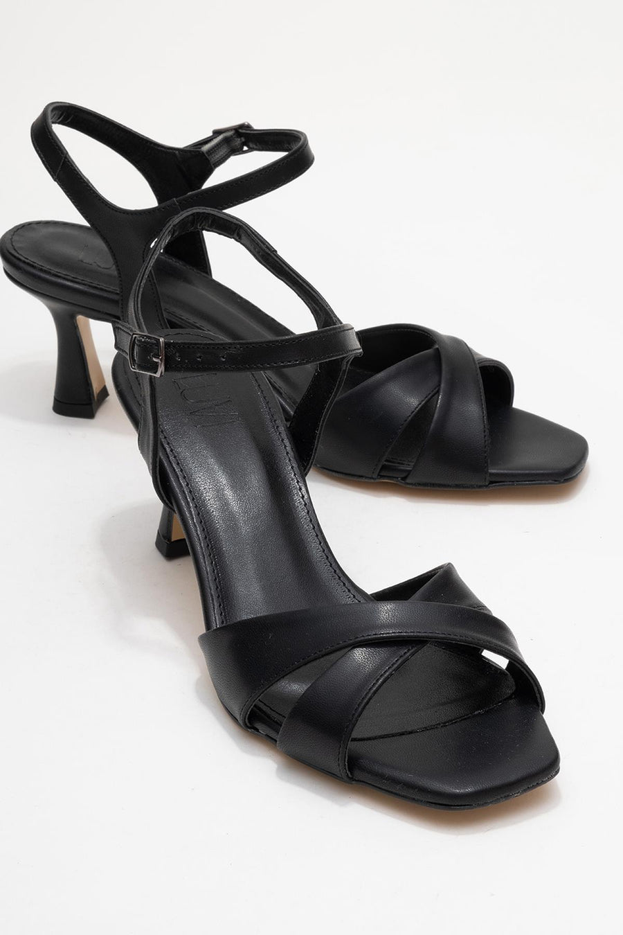 Melin - Black Cross-Strap High Heel Pump