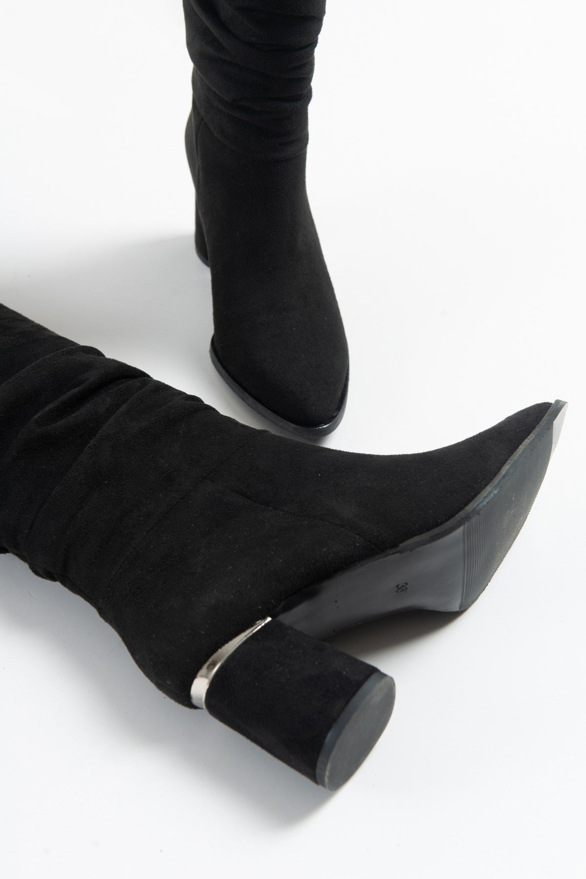 120 - Black Boot – top view showing leather, black, SimmiUnique