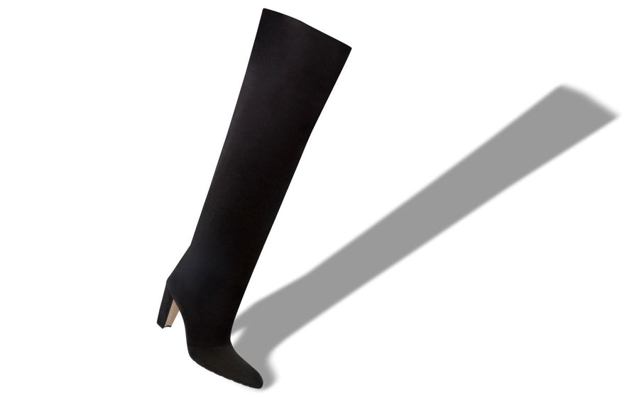 Celeste Rose Black Pointed Toe Knee-High Boots
