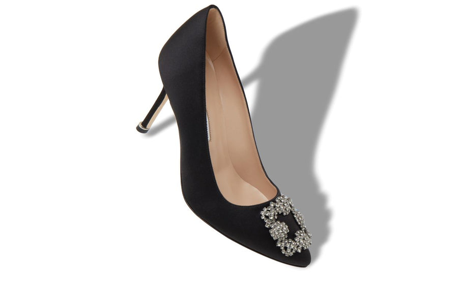 Marielle Crown Black Jewel Buckle Pumps