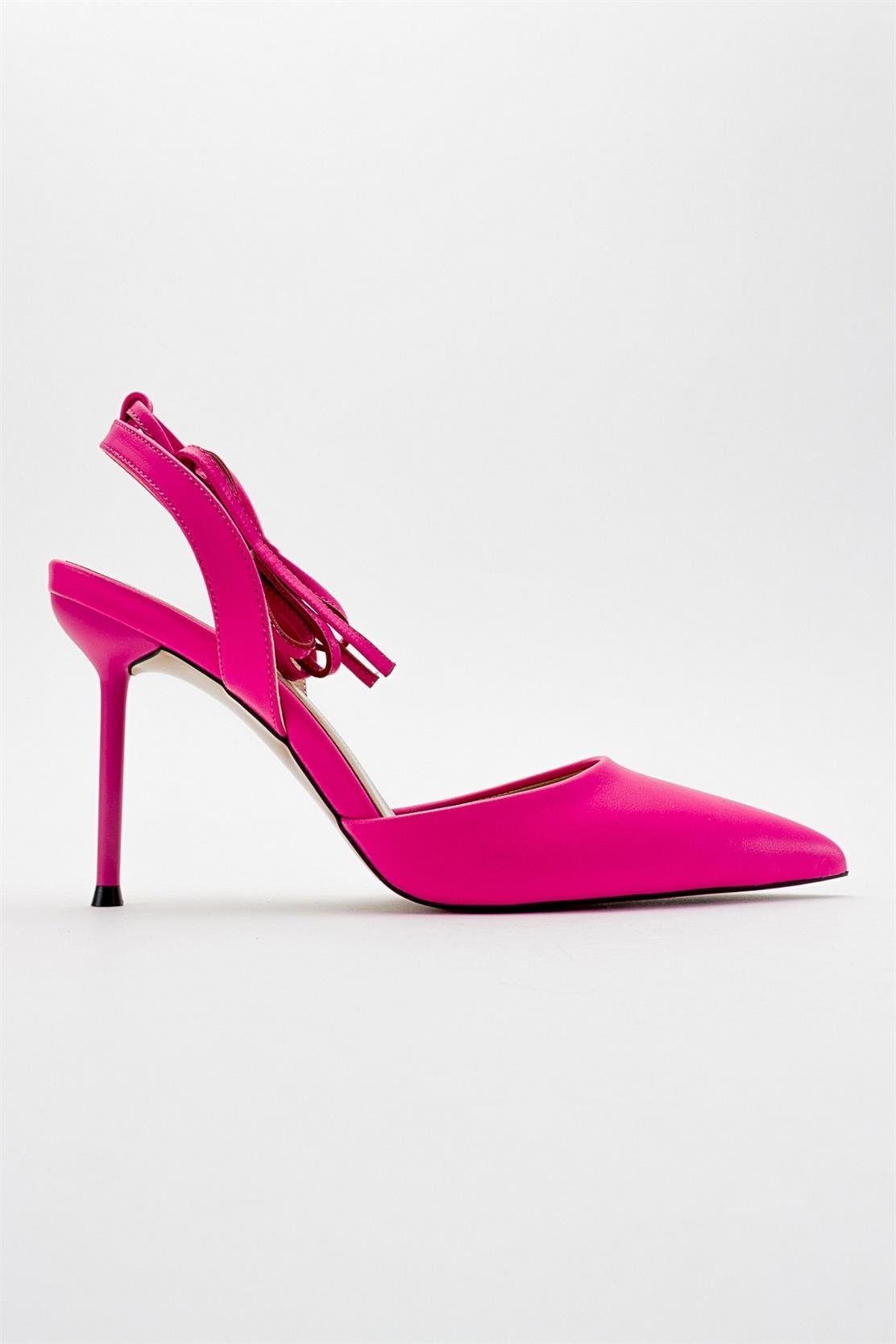 Bonje - Fuchsia Pointed Toe Stiletto – sole view showing leather, SimmiUnique