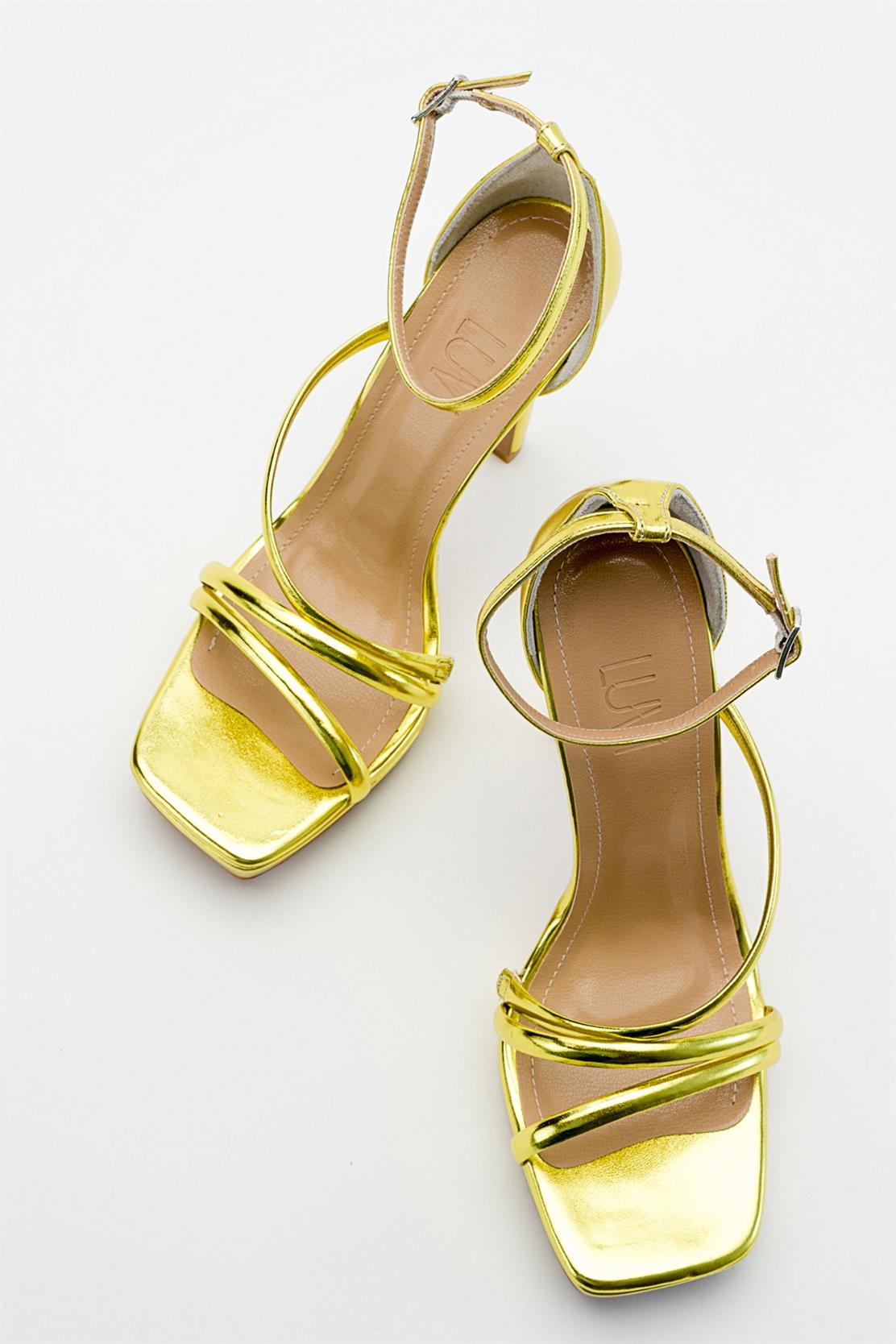 Shelp - Light Green High Heel Shoe – heel view showing leather, green, SimmiUnique