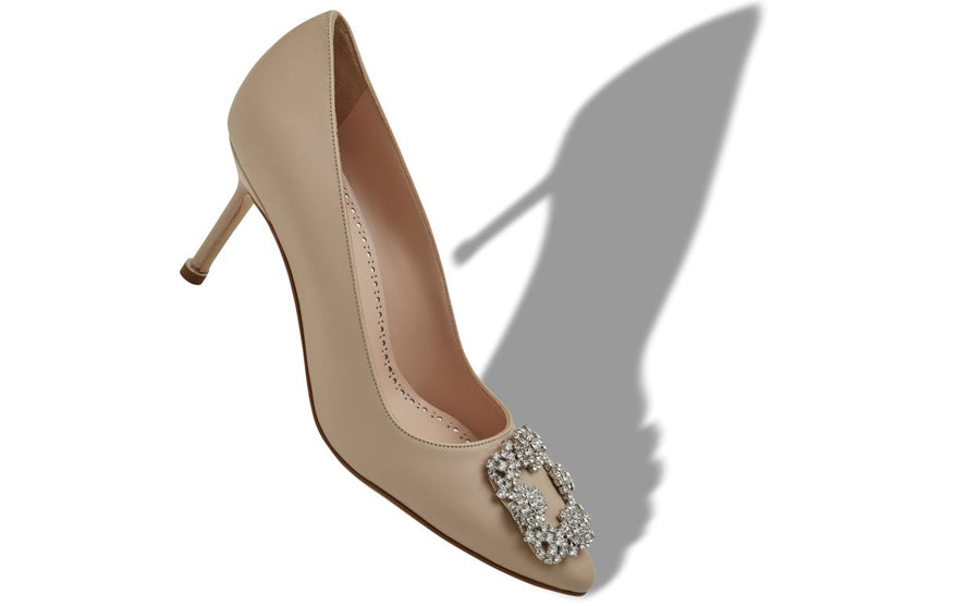 Adriana Halo Neutral Jewel Buckle Pumps