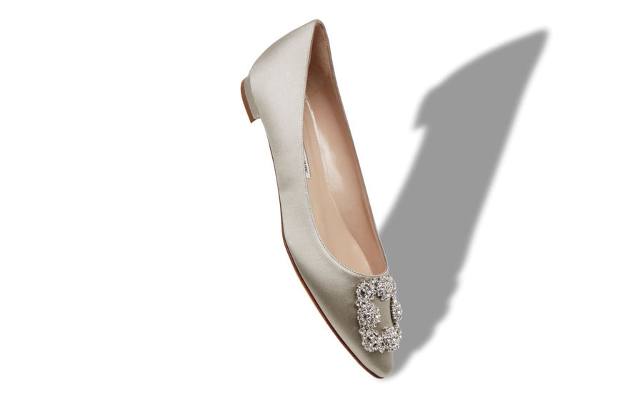 Vivienne Grace Grey Jewel Buckle Pumps