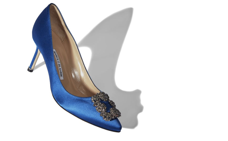 Seraphina Belle Blue Jewel Buckle Pumps