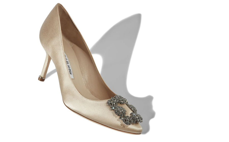 Isadora Belle Neutral Jewel Buckle Pumps