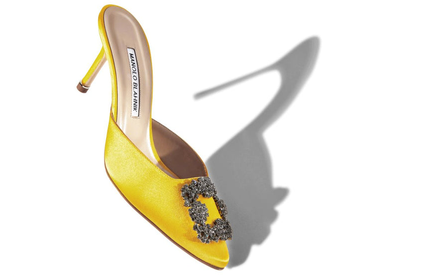 Odette Dawn Yellow Jewel Buckle Mules
