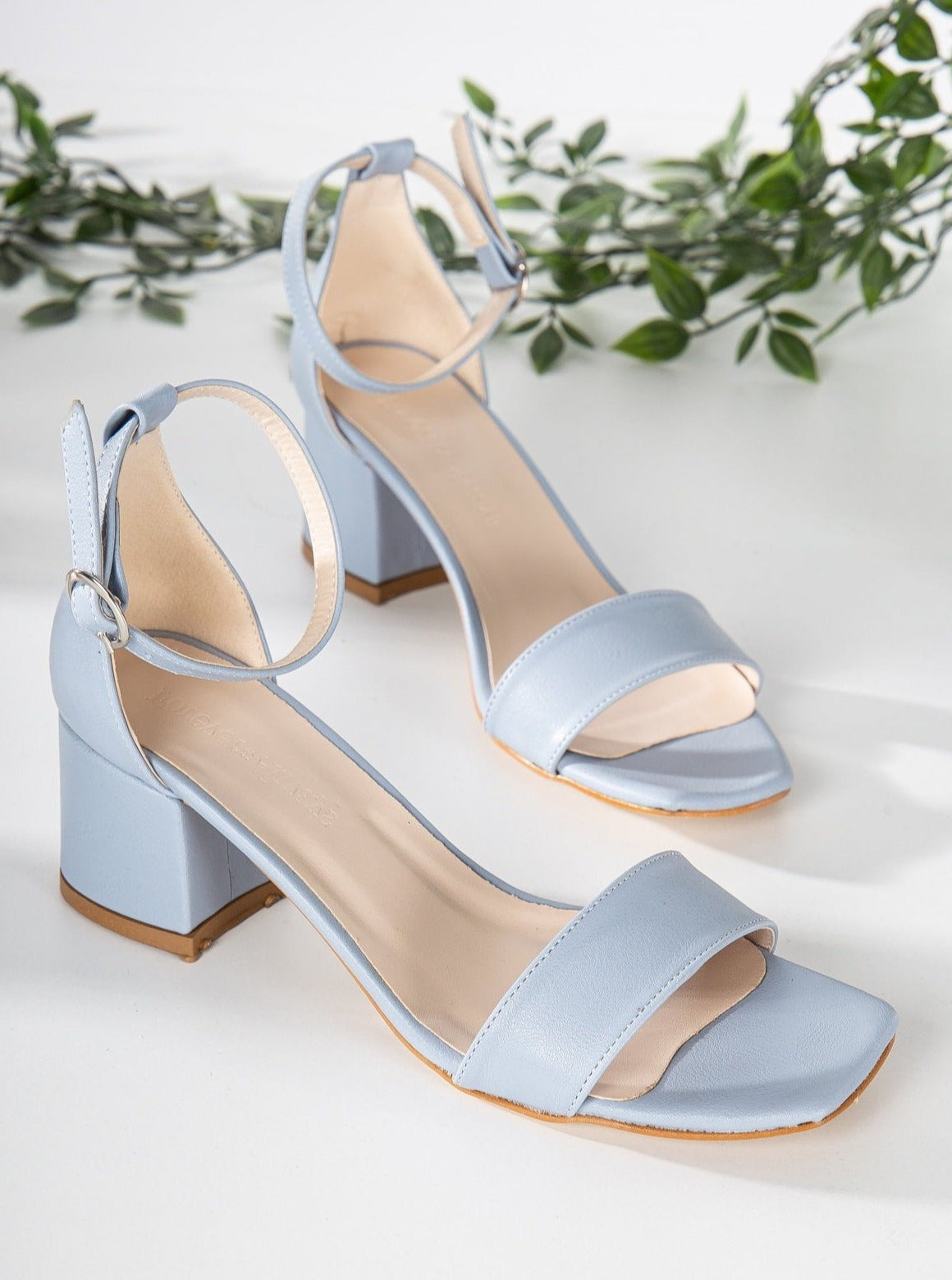 Hera - Baby Blue Sandals with Ribbon – product view 9 showing leather, blue, SimmiUnique