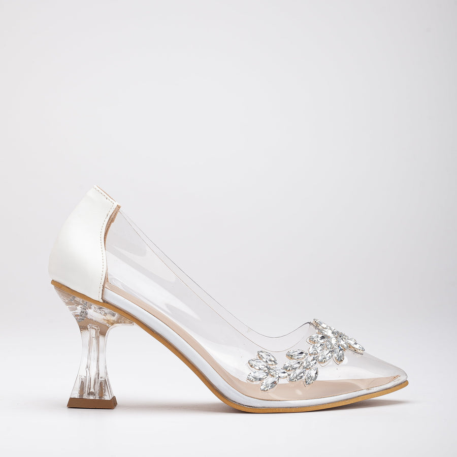 Cinderella - White Transparent High Heels