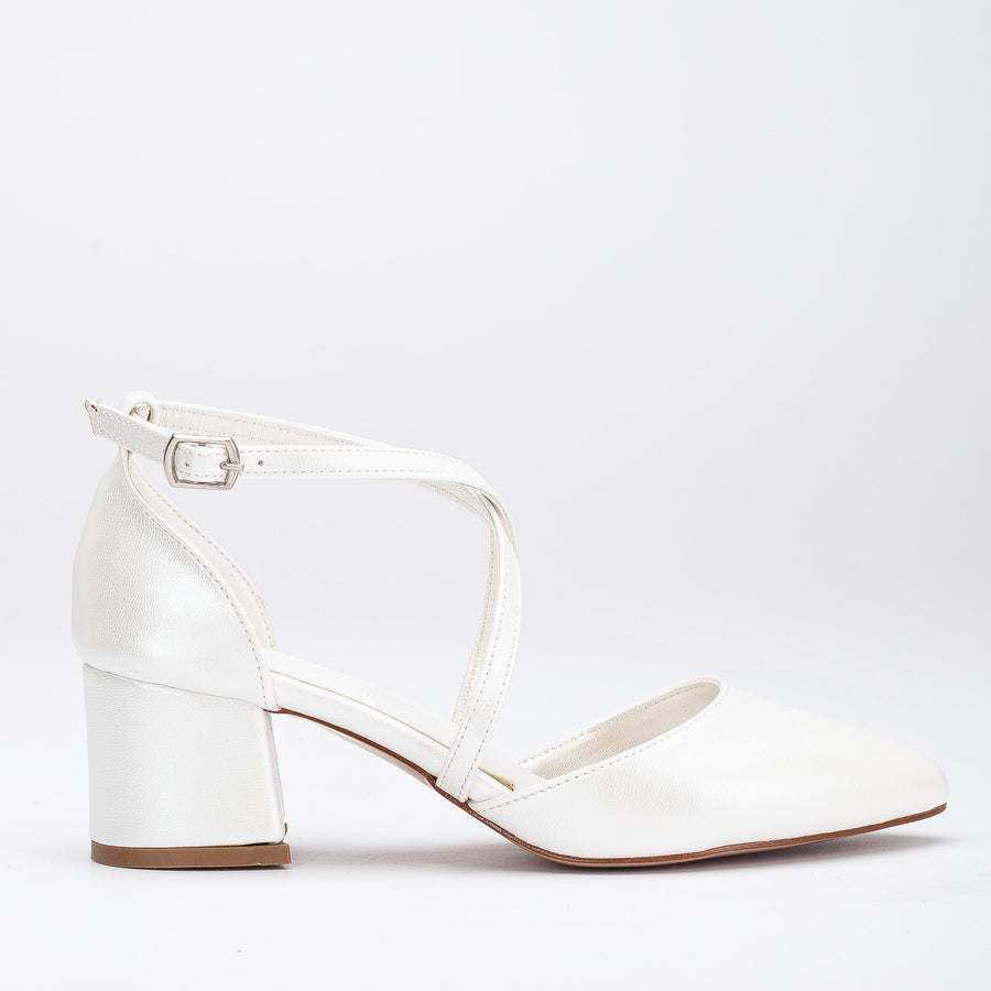Dolly - Ivory Bridal Low Heels