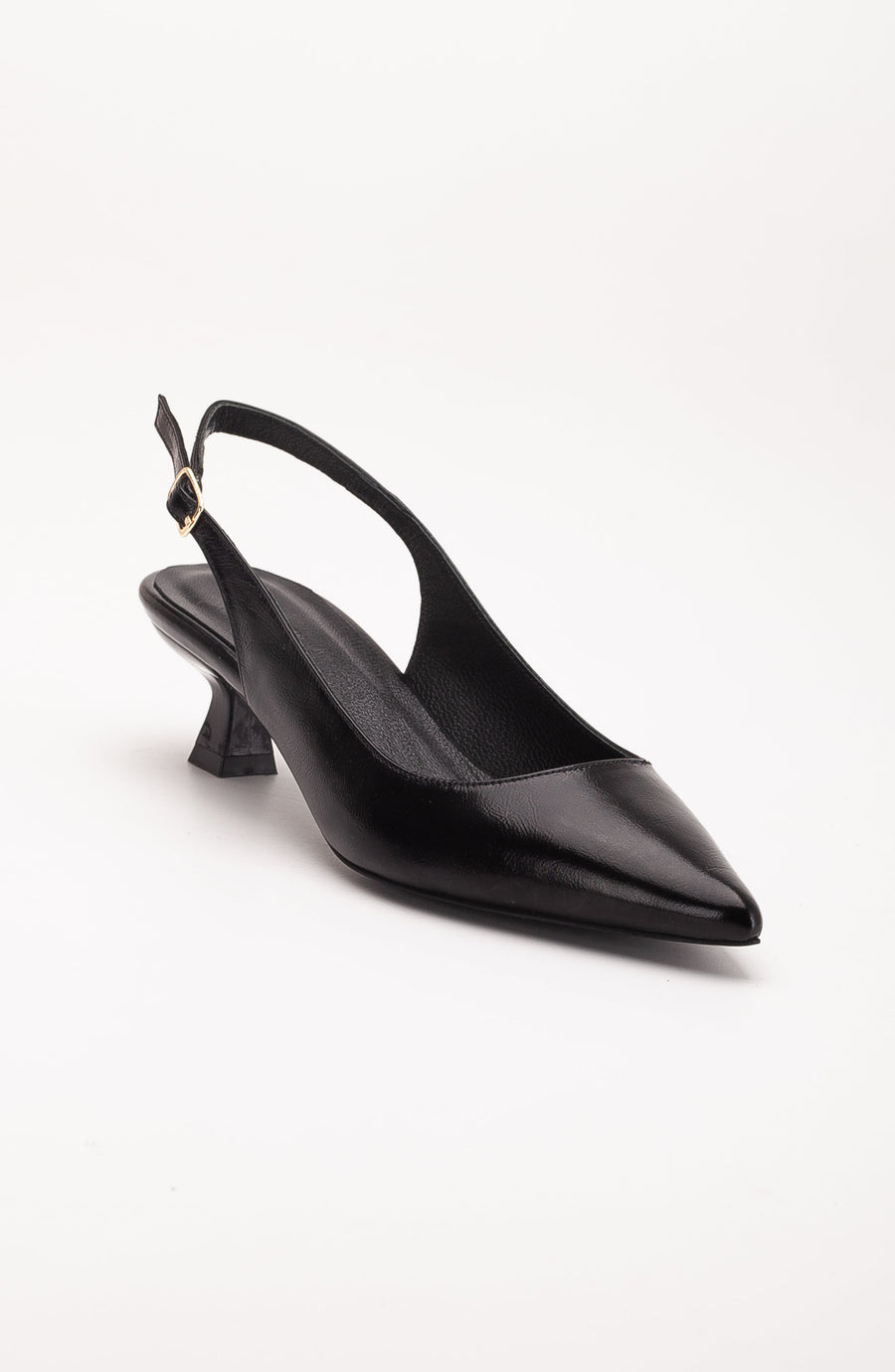 Lety - Black Patent Leather Slingback Pumps