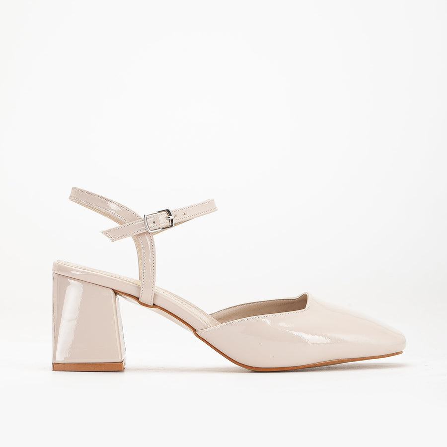 Kayla - Beige Patent Pumps