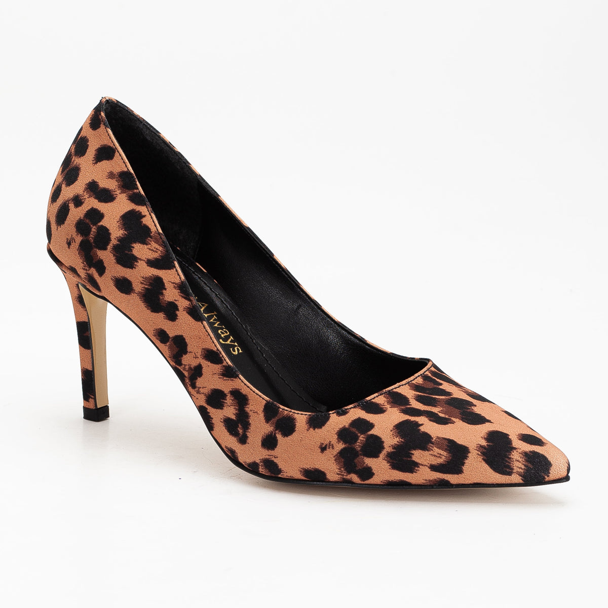 Perla - Leopard Pointed Toe Stiletto Pump – side view showing leather, red, SimmiUnique