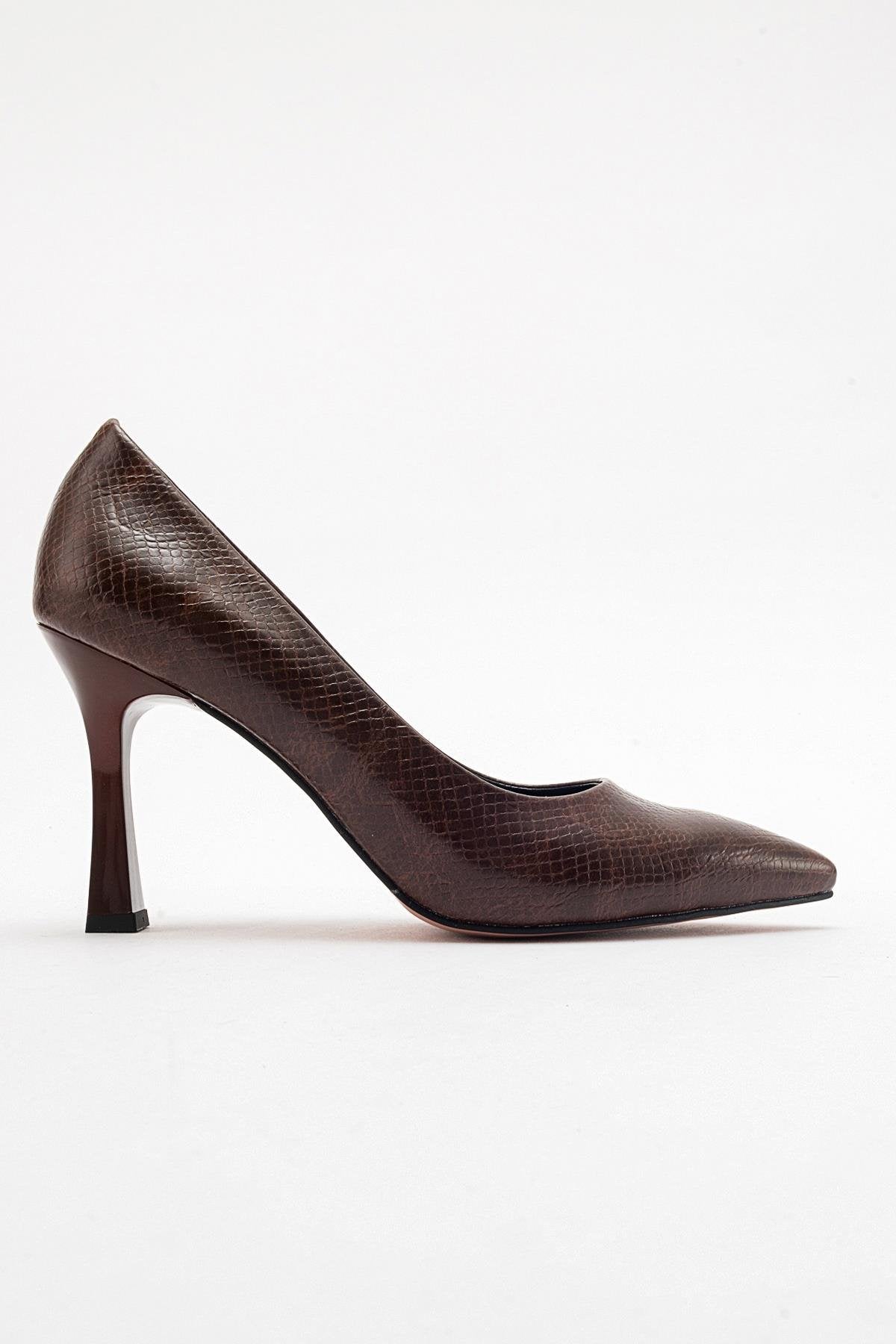 Forest Brown Pointed Toe Pump – top view showing leather, SimmiUnique