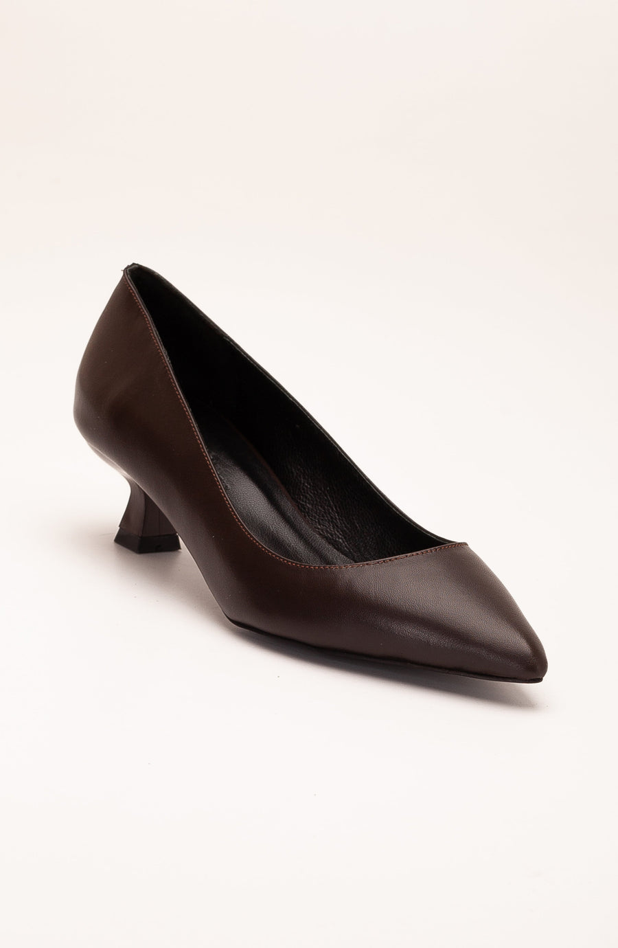 Helly - Brown Leather Stiletto Pumps