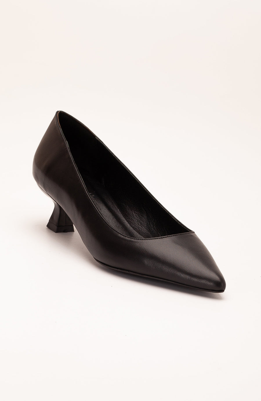 Helly - Black Leather Stiletto Pumps