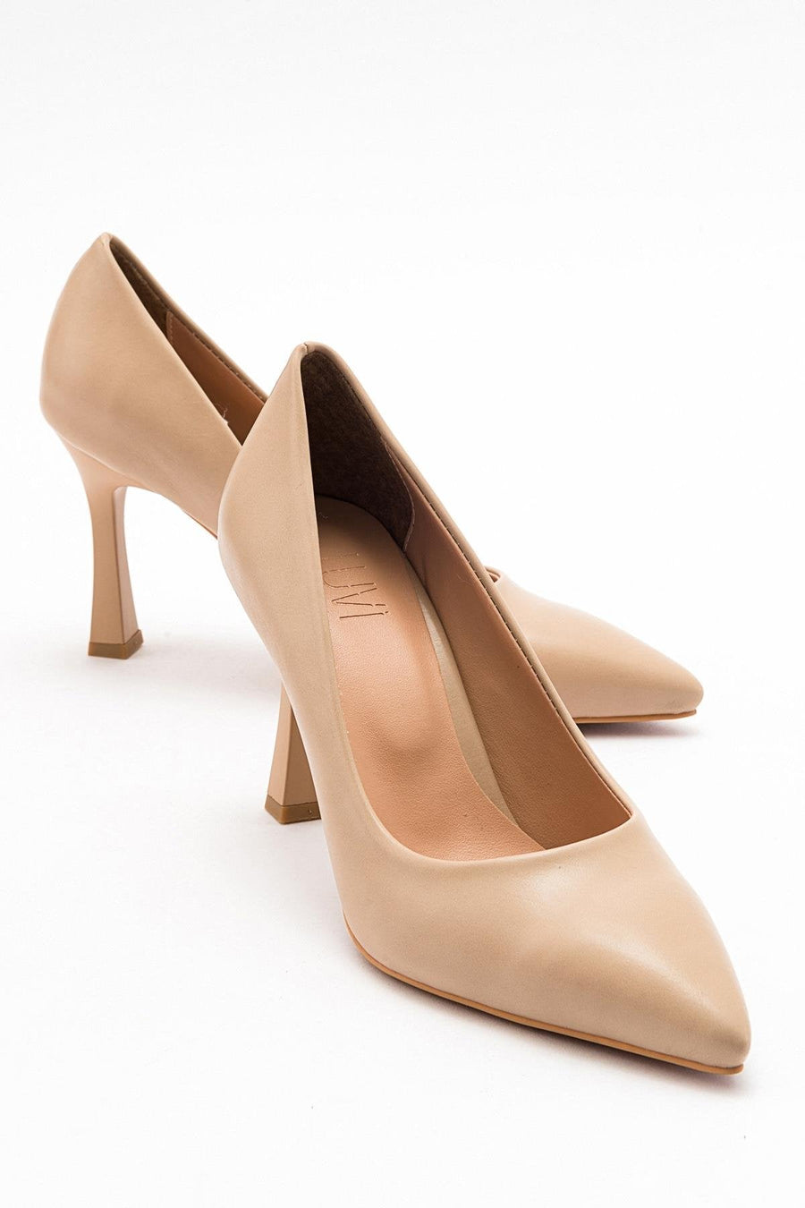 Forest Beige Cilt Pointed Toe Pump