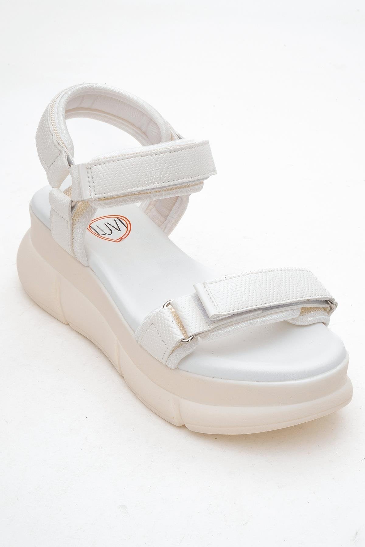 4760 - White Sandal – detail view showing leather, white, SimmiUnique