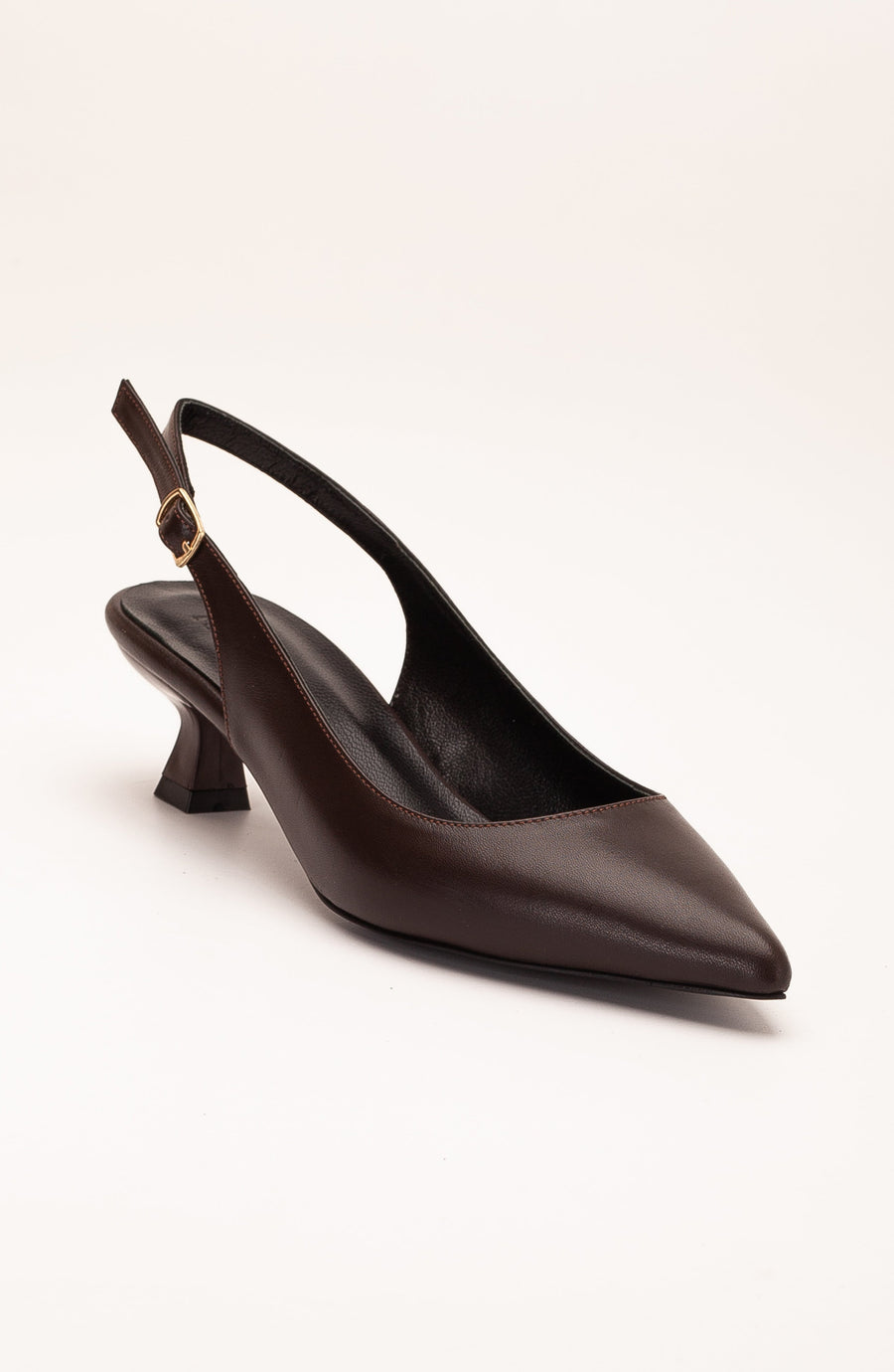 Lety - Brown Leather Slingback Pumps
