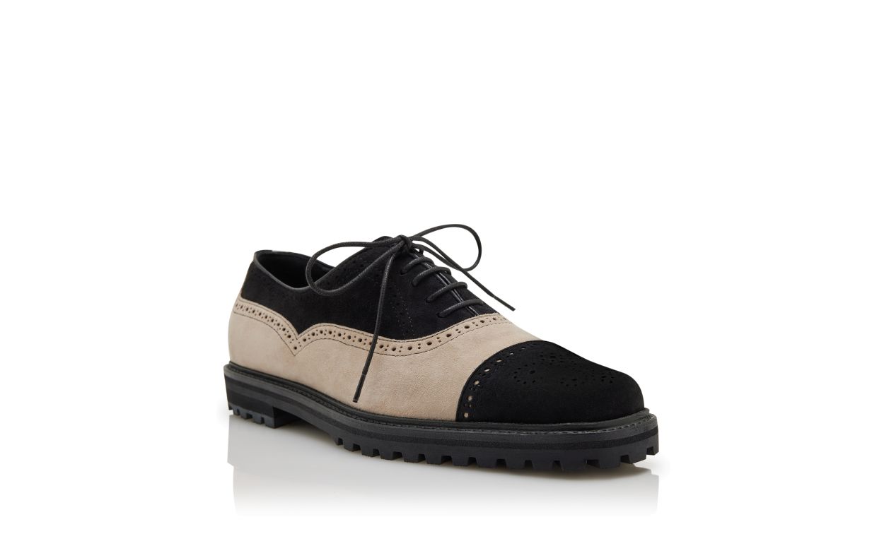 Estelle Pearl Black Suede Lace-Up Shoes – top view showing black suede, lace, SimmiUnique