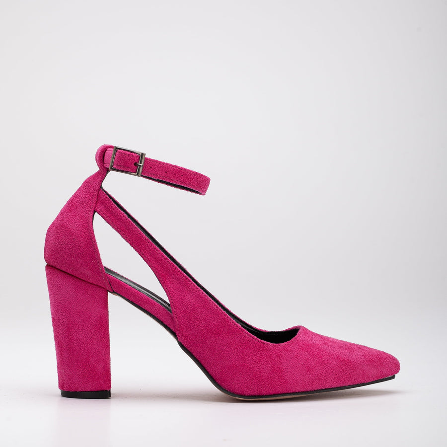 Colette - Pink Suede Block Heels