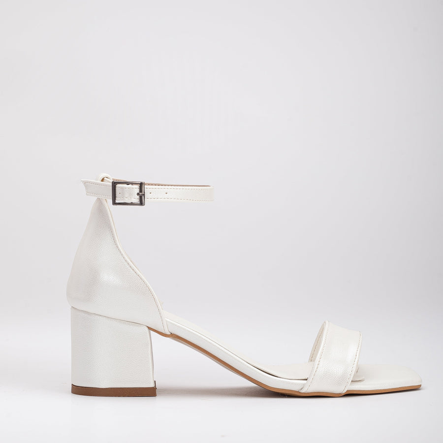 Iva - Ivory Block Heels