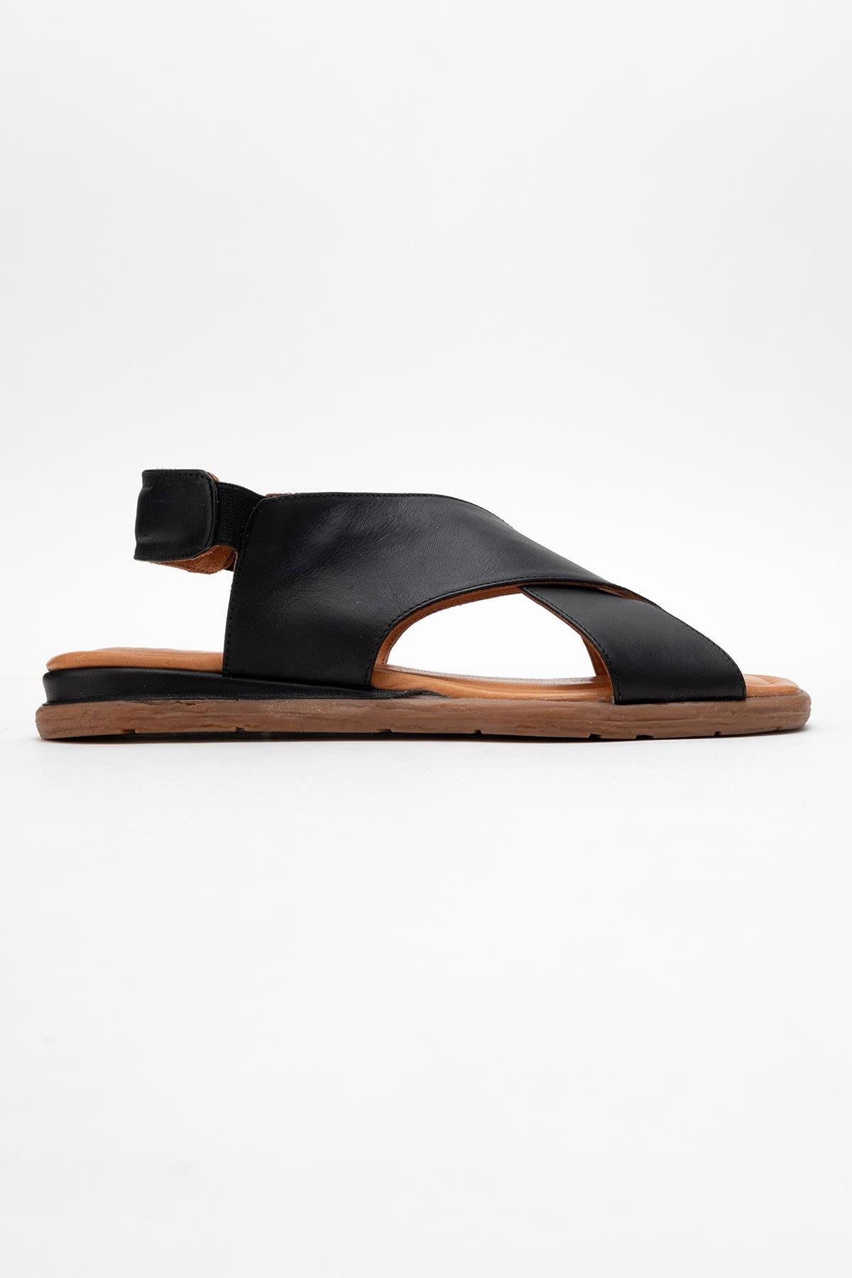 706 - Black Leather Thong Sandals – top view showing leather, black, SimmiUnique
