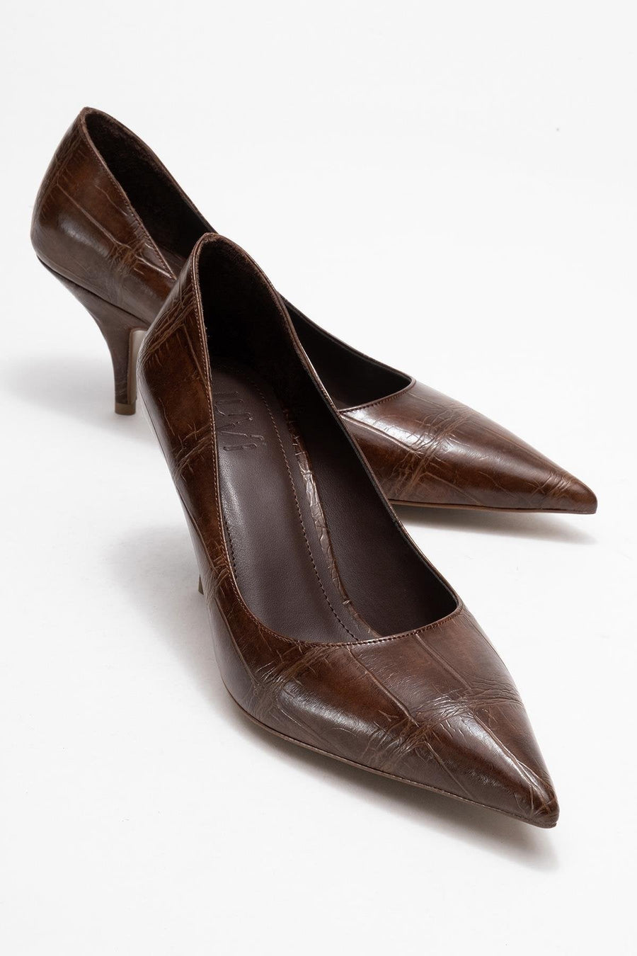 Marcus - Tan Printed Heeled Pump