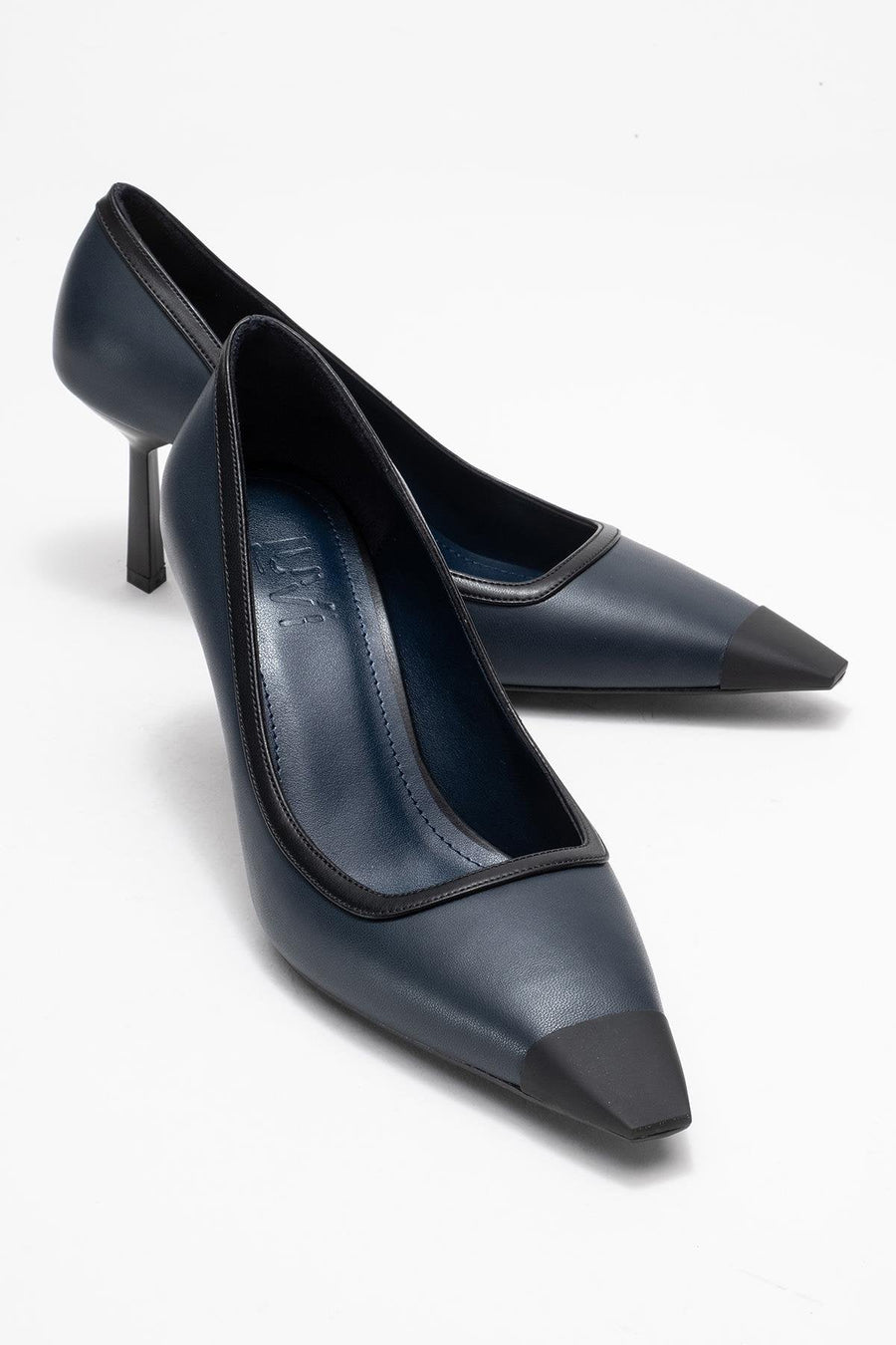 Rona - Navy Matte Toe Heeled Shoe