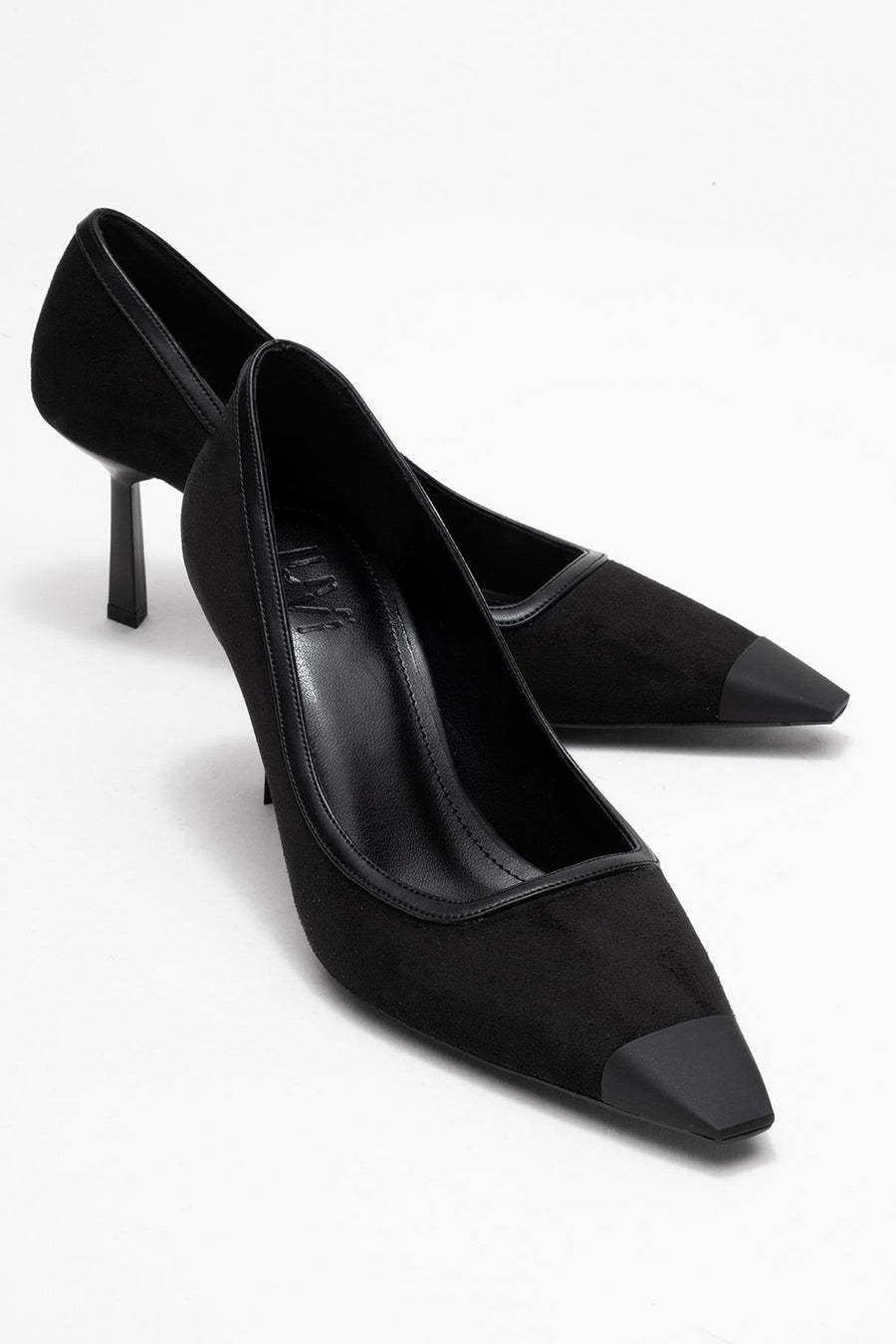 Rona - Black Matte Toe Heeled Shoe
