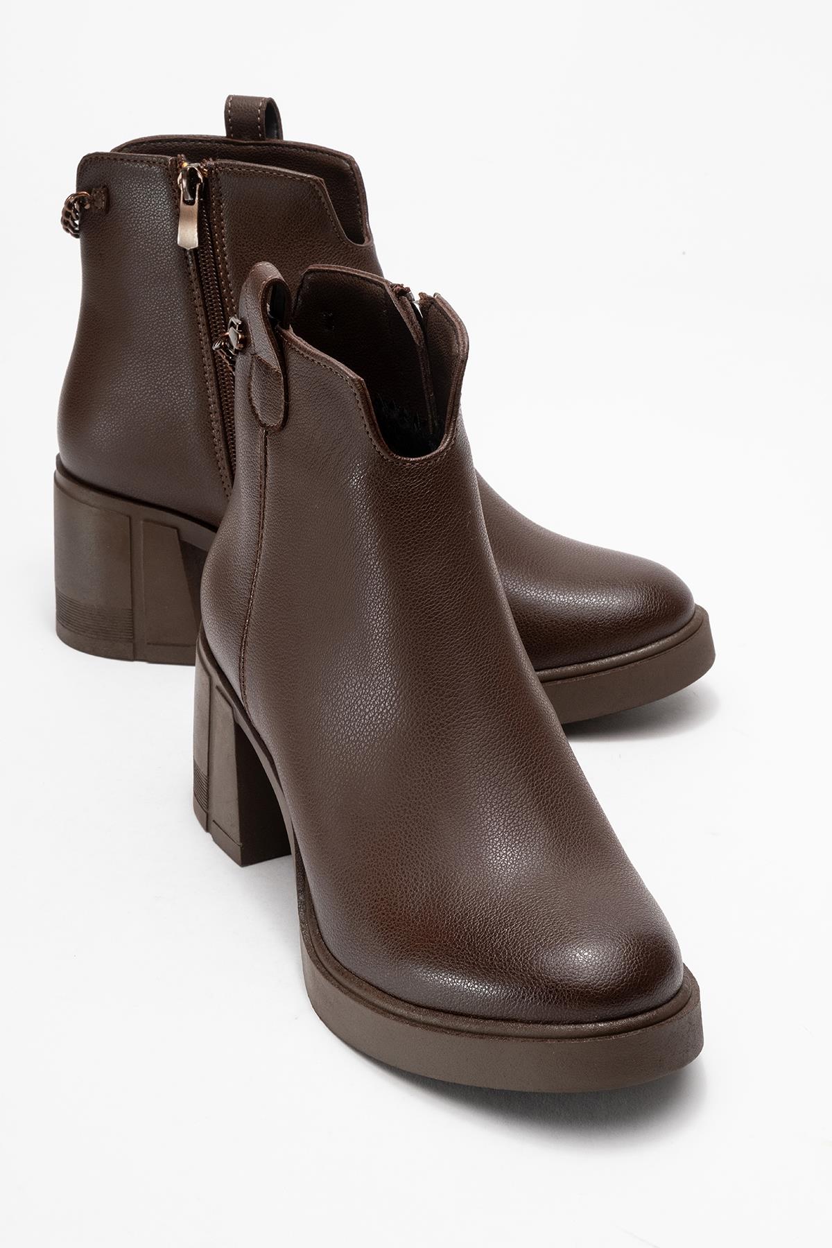 Mier - Brown Ankle Boot – front three-quarter view showing leather, SimmiUnique