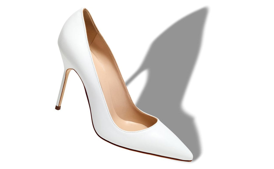 Lunette Jewel White Pointed Toe Pumps