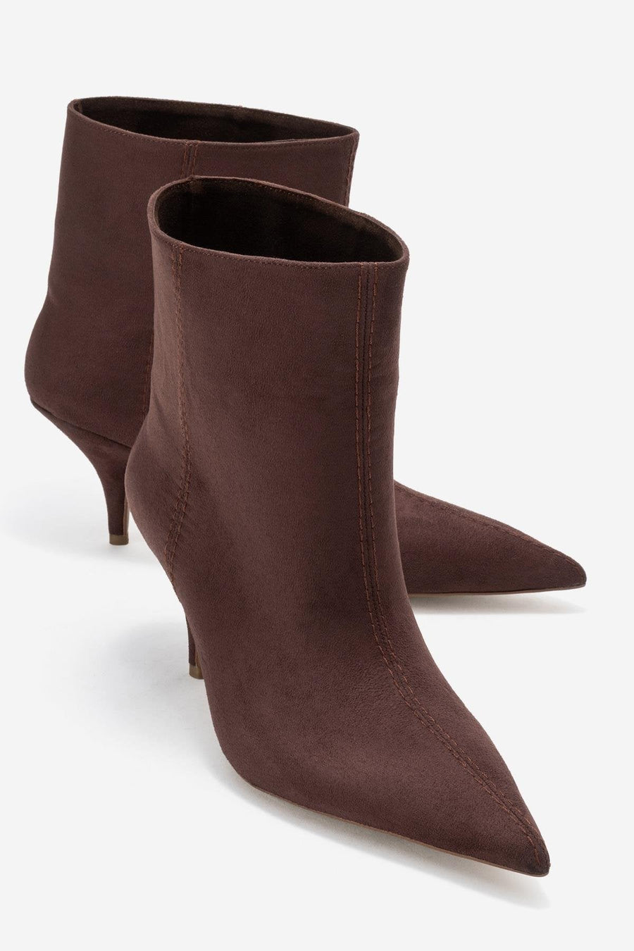 Brivelle - Brown Kitten Heel Pointed Toe Boot