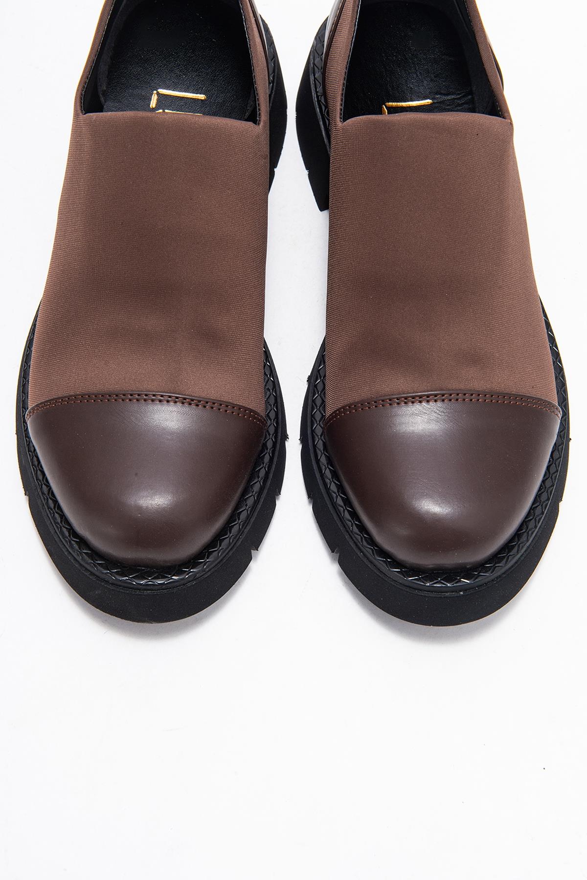 Panola - Brown Scuba Everyday Shoe – side view showing leather, SimmiUnique