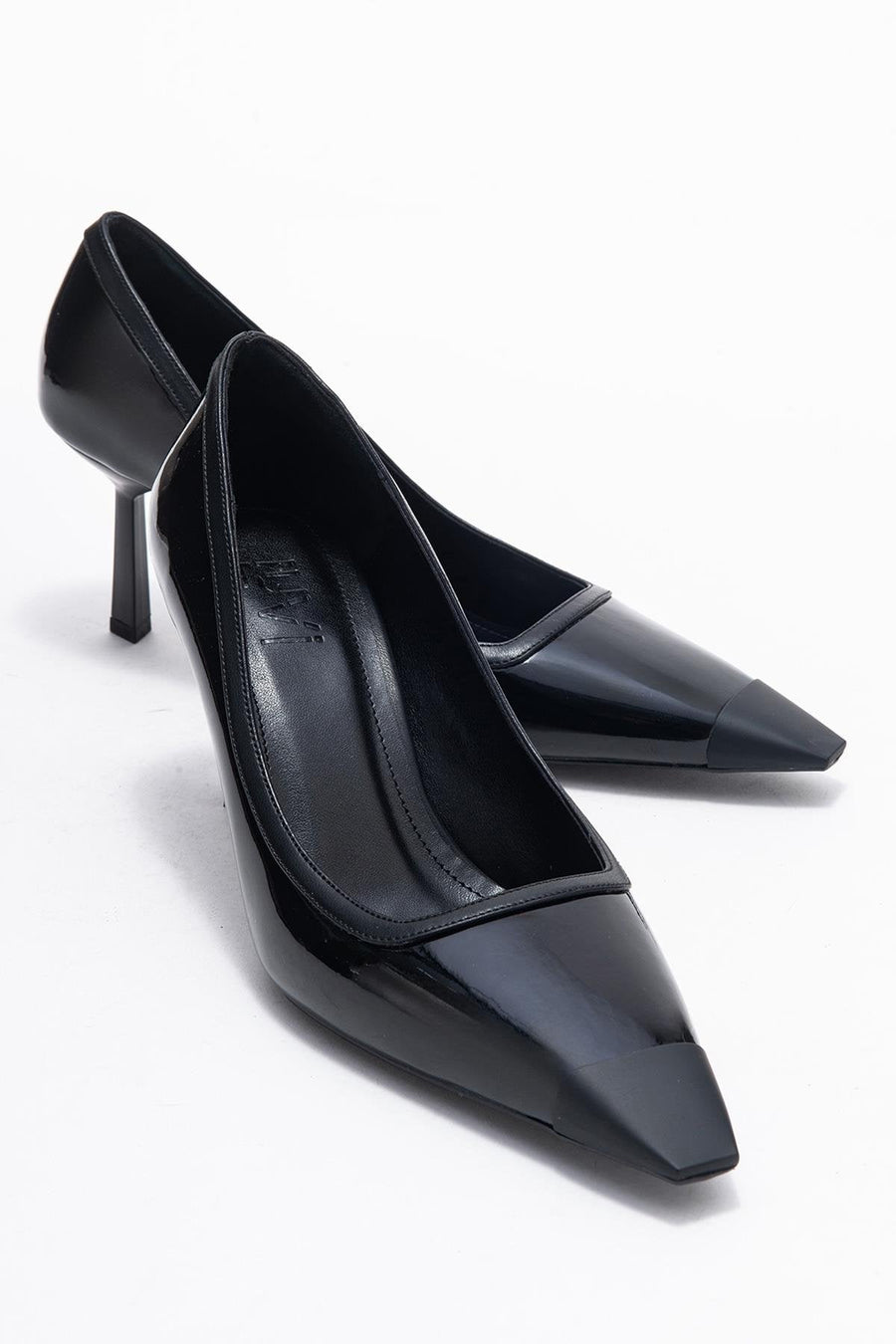 Rona - Black Patent Pointed Toe Stiletto Pump
