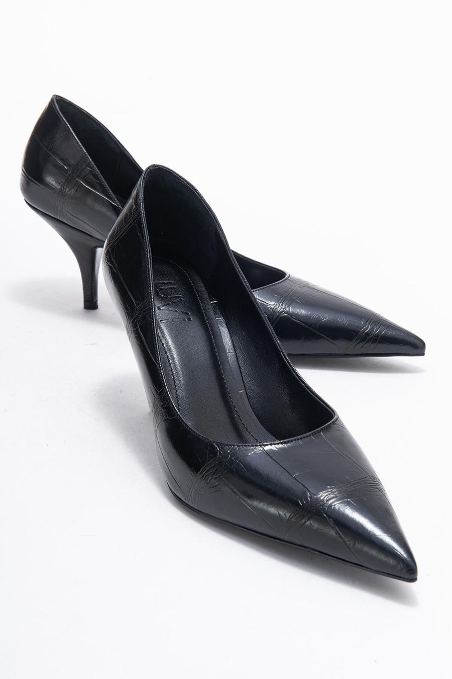 Marcus - Black Printed Pointed Toe Stiletto Pump