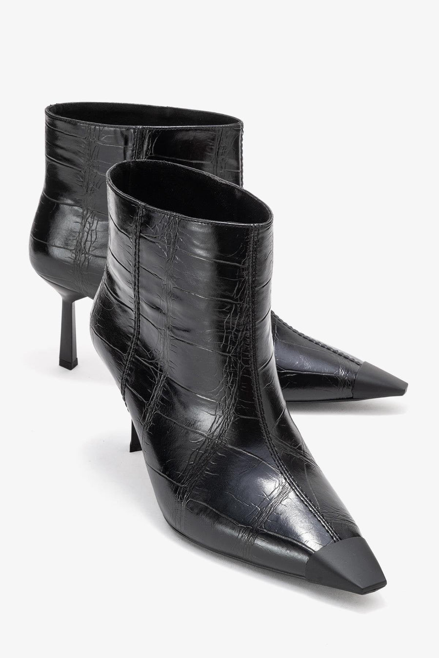 Rassel - Black Printed Pointed Toe Stiletto Boot