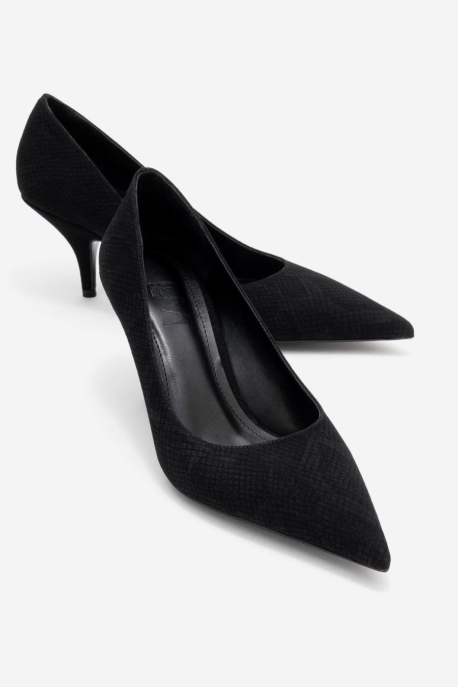 Marcus - Black Patterned Heeled Shoe