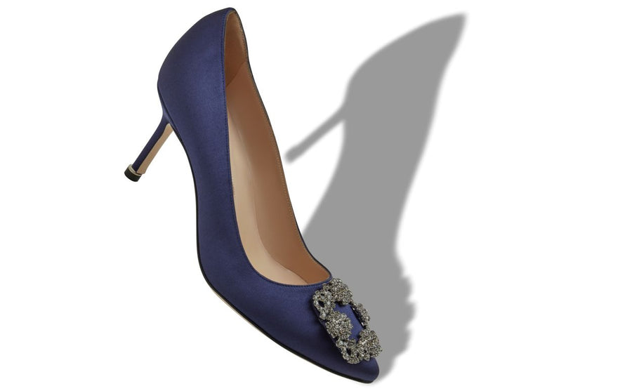 Delphine Belle Blue Jewel Buckle Pumps