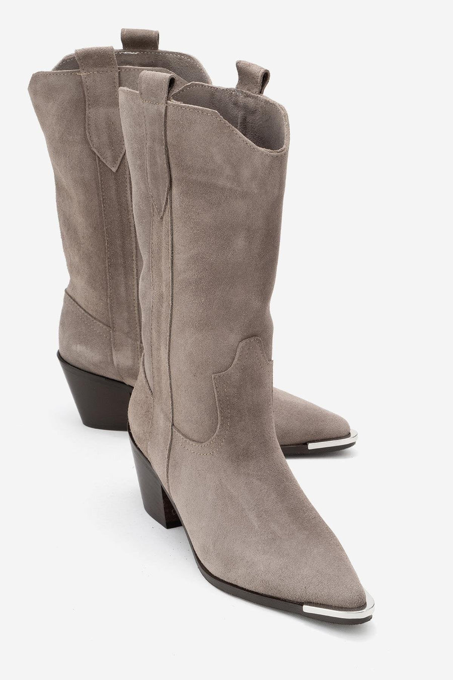 Alvi - Taupe Suede Genuine Leather Western Boot